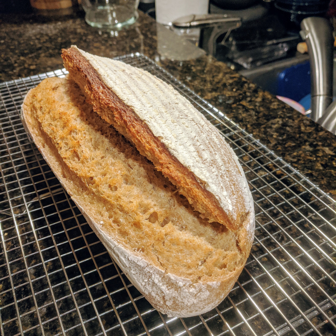 A loaf of sourdough bread